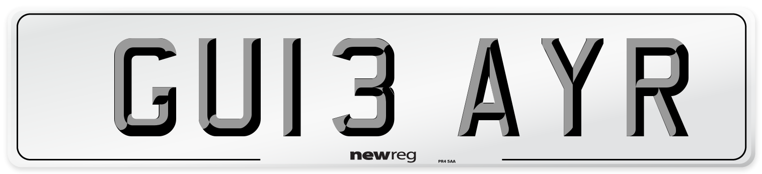 GU13 AYR Number Plate from New Reg